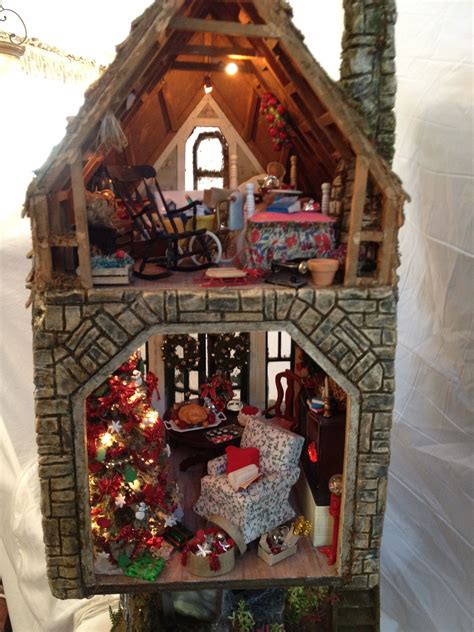 Interior Of Miniature House With Water Wheel Christmas Room Christmas