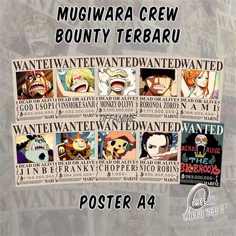 Jual Poster Bounty One Piece Bounty Mugiwara Crew Terbaru Bounty Termurah A Shopee Indonesia