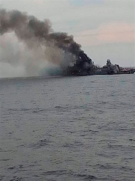 Picture Of The Russian Ship Moskva Destroyed By Ukrainian Missiles