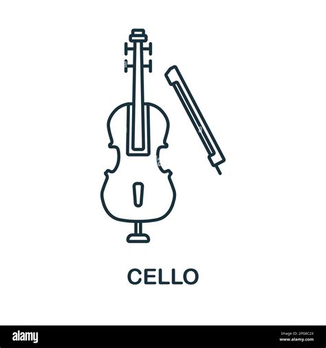 Cello Line Icon Simple Element From Musical Instruments Collection