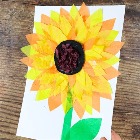 Easy Tissue Paper Sunflower Craft Arty Crafty Kids