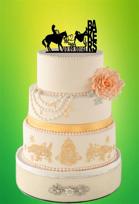 Country Wedding Cake Topper With Lasso Horse Cake Topper Etsy