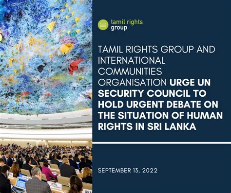Tamil Rights Group And International Communities Organisation Urge Un
