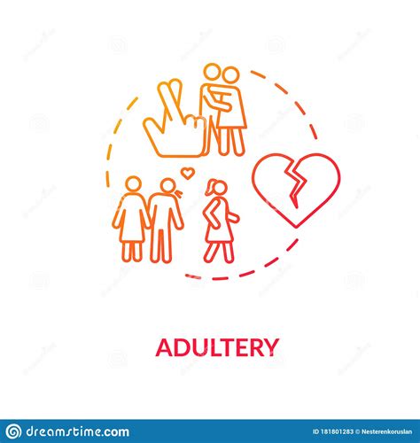 Adultery Concept Icon Stock Vector Illustration Of Line 181801283