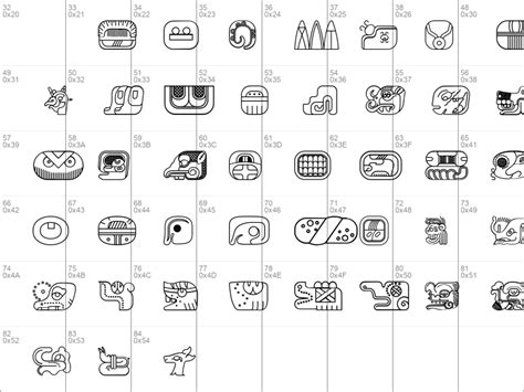 Download Free Mayan Glyphs Outline Regular Font