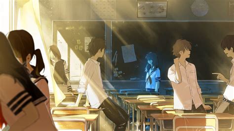 Anime Boys Classroom Ghost Sunlight School Uniform 5 Anime Anime Love