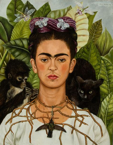2018 banco de méxico diego rivera frida kahlo museums trust, mexico, d.f./artists rights society frida kahlo. Frida Kahlo - Self-Portrait with Thorn Necklace and ...