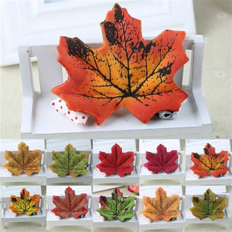 Cheap 100pcs Fall Silk Leaves Wedding Party Autumn Maple Artificial