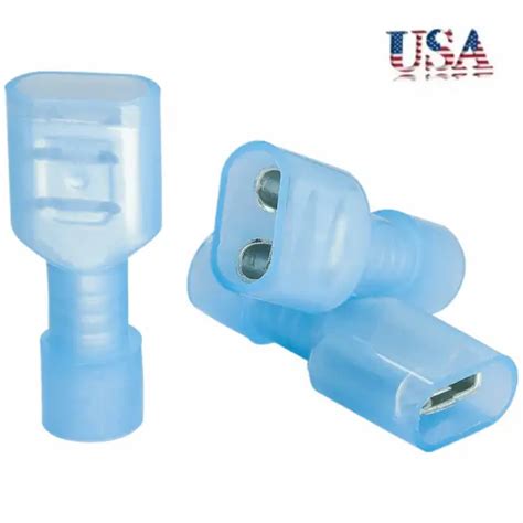 Blue Awg16 14 Gauge Nylon Insulated Spade Connector Wire Crimp Female