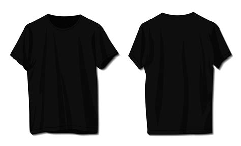 Blank Black T Shirt Template Front And Back Vector Art At Vecteezy