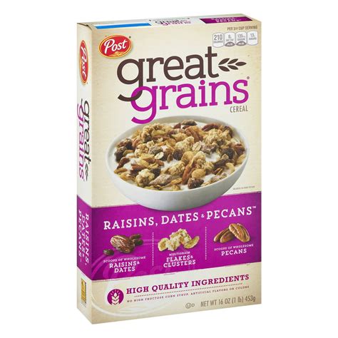Post Great Grains Breakfast Cereal Raisins Dates And Pecans 16 Oz