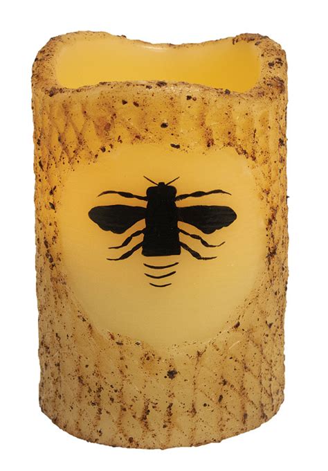 Bee Battery Pillar Candle The Weed Patch
