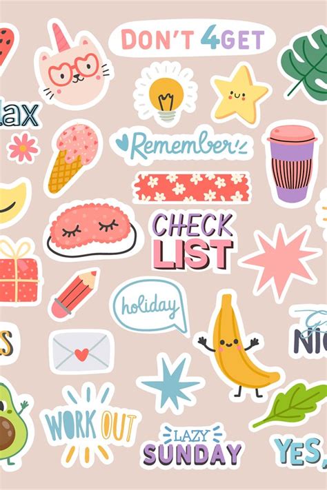 Diary Stickers Words Characters And Quotes For Planner Jou