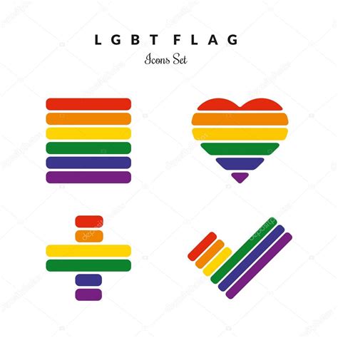 Conjunto De ícones De Arco íris De Bandeira De Orgulho Lgbt Imagem Vetorial De © Vaniaplatonov