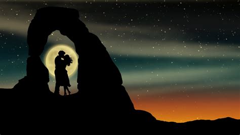 Looking for the best love hug wallpapers? 1920x1080 Romantic Kiss Over Moon 1080P Laptop Full HD Wallpaper, HD Other 4K Wallpapers, Images ...