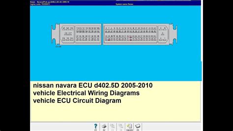 Nissan Navara Ecu Wiring Diagrams Youtube