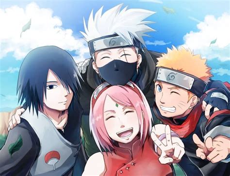 Team Seven Selfie Naruto Team 7 Naruto Fan Art Naruto Kakashi Anime