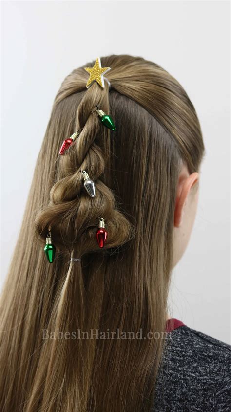 twisted christmas tree hairstyle  cute christmas hairstyle