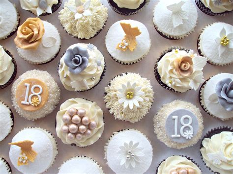 In the bowl of a stand mixer fitted with the paddle baking time: Gold & Silver 18th Birthday Cupcakes | Gold and Silver ...