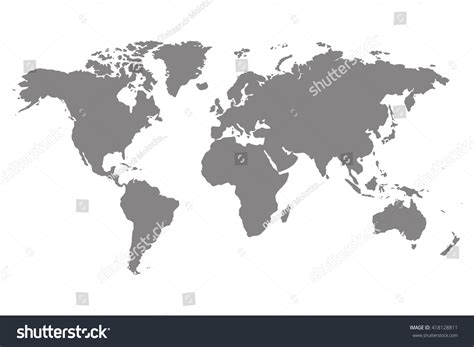 Gray Blank Vector World Map Isolated On White Royalty Free Stock