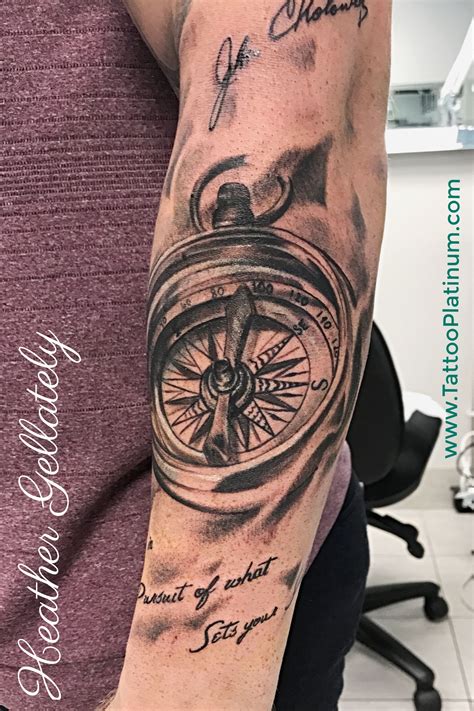 Realistic Compass Forearm Tattoo By Tattoo Artist Heather Gellately Of Platinum Tattoo In