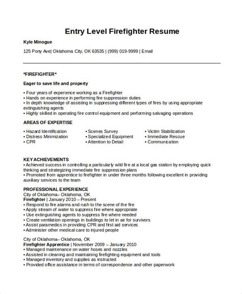 Maybe you would like to learn more about one of these? Entry Level Firefighter Resume | Firefighter resume, Cover letter for resume, Resume examples