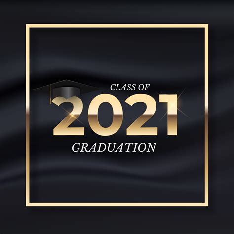 Graduation Class Of 2021 With Graduation Hat And Golden Ribbon 2476313