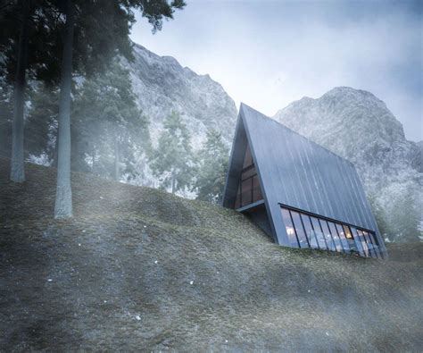 Spectacular Triangular Mountain Cabin Designed For The Edge Of A Cliff