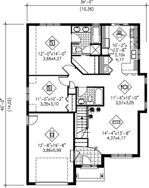 Traditional Style House Plan 2 Beds 2 Baths 1100 Sqft Plan 25 126
