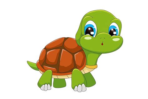 A Little Cute Baby Turtle With Blue Eyes Design Animal Cartoon Vector