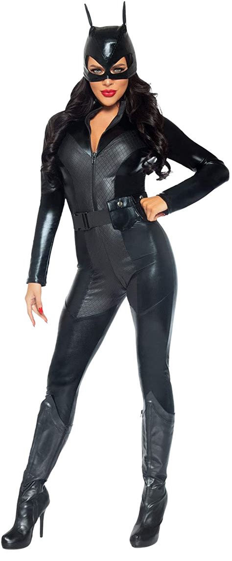 leg avenue women s sexy catwoman catsuit deluxe costume set large black in 2022 cat woman