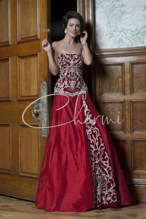 Red Raw Silk Panelled Fusion Wedding Dress Gowns Fusion London Uk