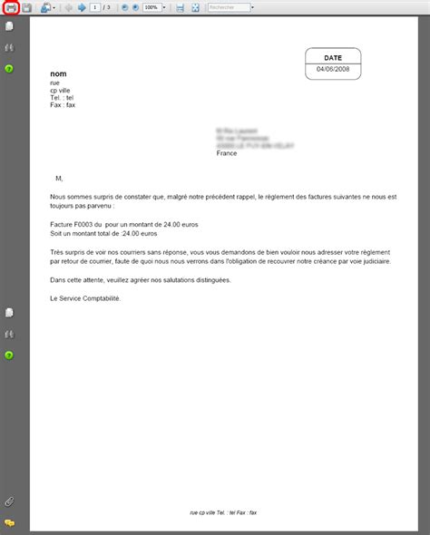 Lettre De Relance Facture ImpayãE Er Relance Financial Report