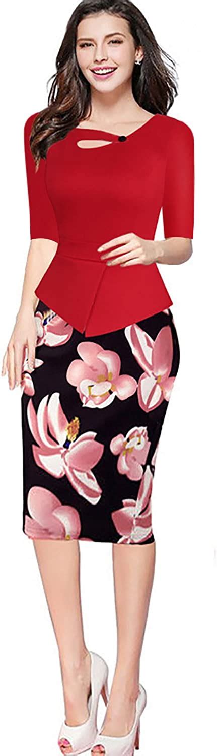 Summer Womens Fake Two Button Printing Sexy Hip Butt Pencil Dress At