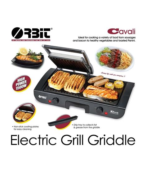 Buy Orbit Cavali Electric Grill Griddle Black Online ₹3663 From