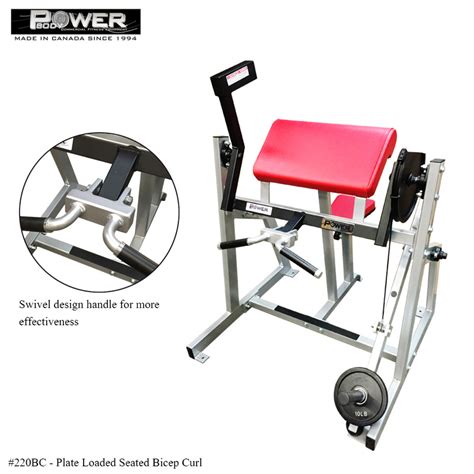 220sb Plate Loaded Seated Bicep Curl Machine Power Body Fitness Inc