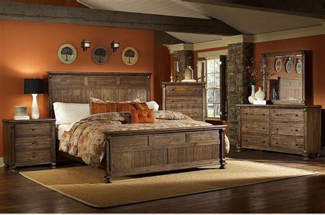 warm rustic finish traditional bedroom wpanel bed options