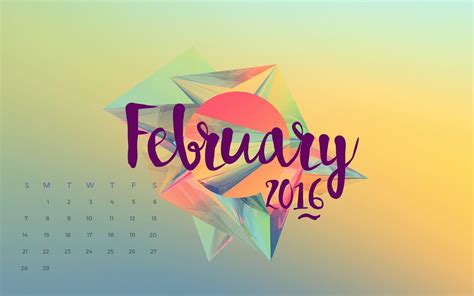 Desktop wallpapers calendar february 2016