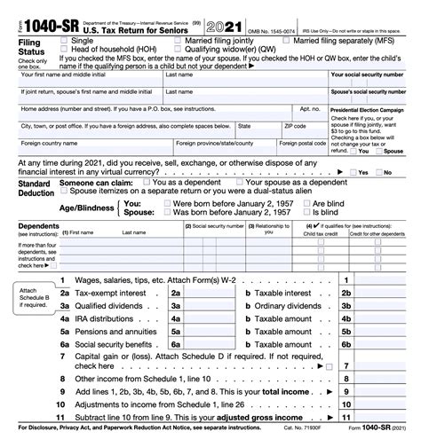 Form 1040 Sr Us Tax Return For Seniors Definition And Filing