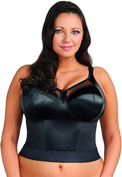Goddess Plus Size Longline Wirefree Satin Bra Black 48 B At Amazon Womens Clothing Store