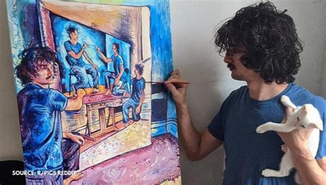Artist Makes Self Portrait As He Paints Himself For The Fourth Time