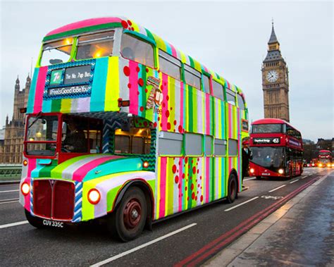 Next, you'll jump onboard a thames river. knitted double-decker bus takes to london streets for 7up ...