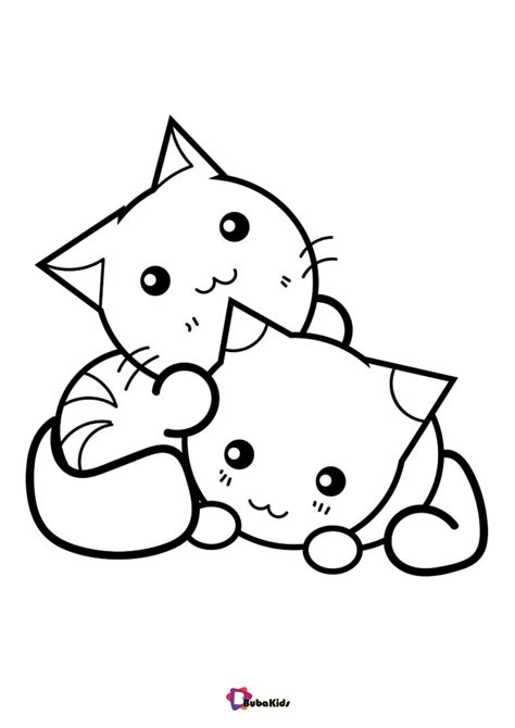 Cute kittens coloring pages bubakids cat animal coloring | BubaKids.com