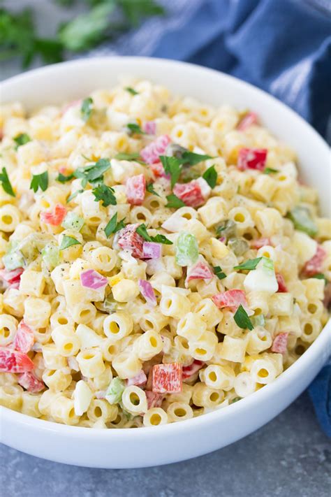 Ingredients · 16 ounces uncooked medium elbow macaroni · 1 pound boneless, skinless chicken breast or thigh meat · 1 large carrot, peeled and diced · 1 cup ham, . Classic Macaroni Salad - Quick & Easy Recipe