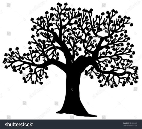 Shaped Silhouette Tree Vector Illustration Stock Vector 121639600