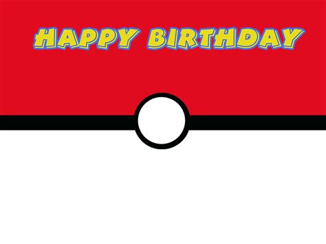 Pokemon Happy Birthday Photography Red White Backdrops