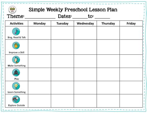 Blank Preschool Lesson Plan Template - Ovrah.com