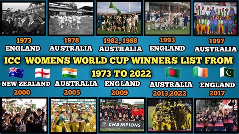 Icc Womens World Cup Winners List From 1973 To 2022 Icc Womens World