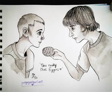 Mike and Eleven from Stranger Things #pencilrender #pencil #traditional