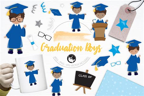 Graduation Boys Graphics And Illustrations By Prettygrafik Design